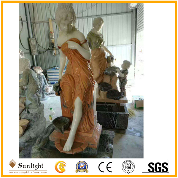 Sunset Red marble figure stone statue