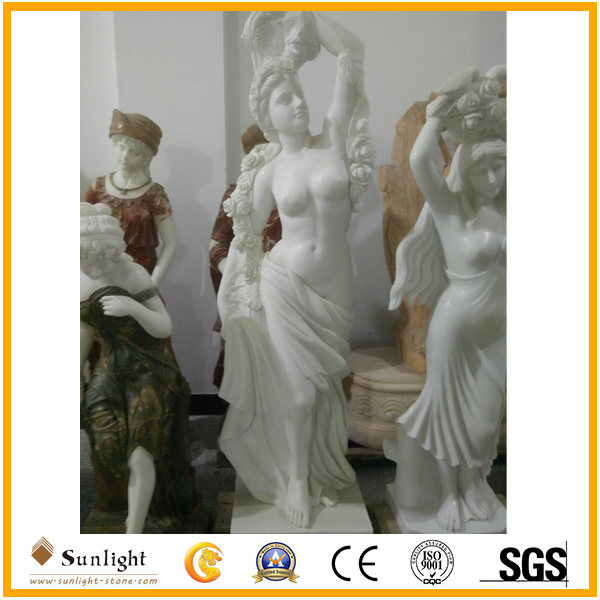 white marble lady scuplture