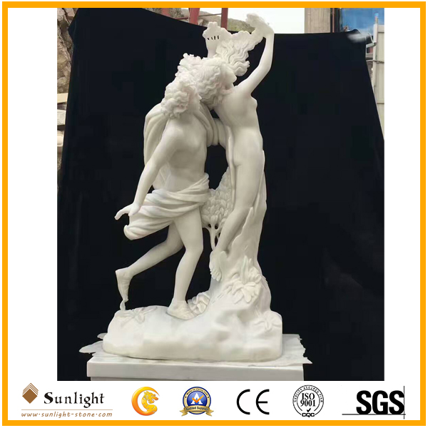 Pure white marble statue female and m