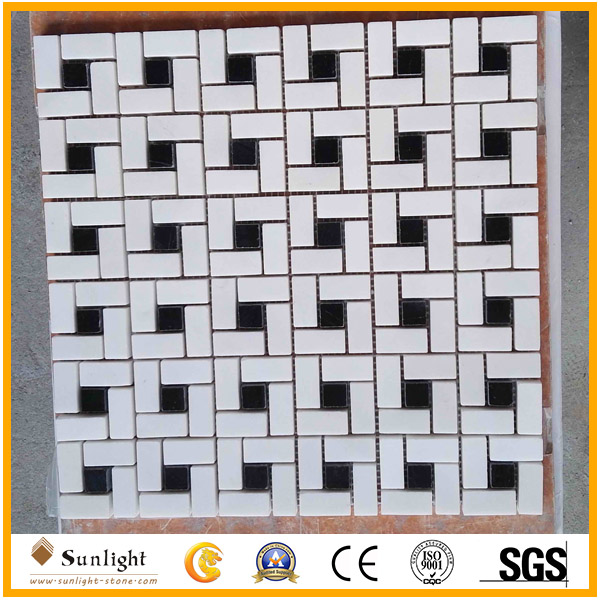 White and black Marble Mosaic for Wal