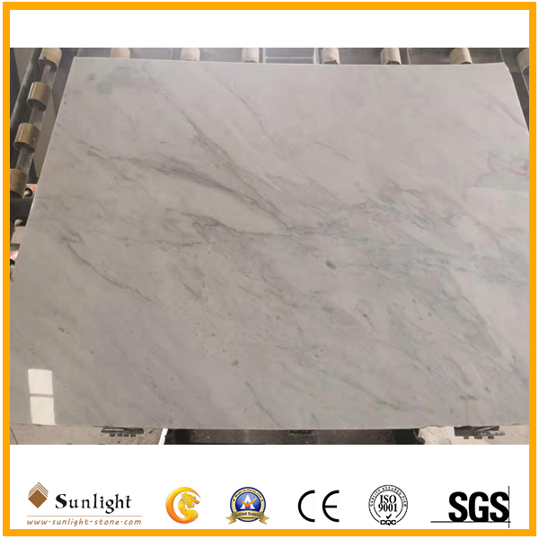 white marble with grey veins slabs