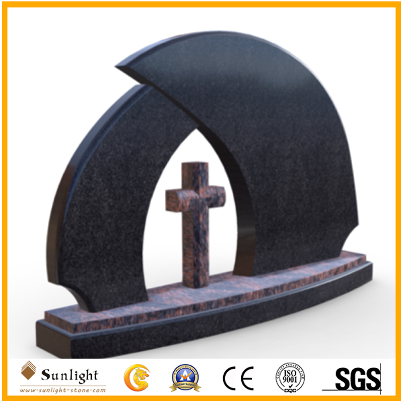 Double Color Tombstone Memorial with 