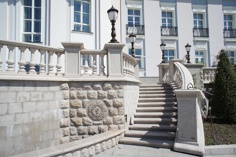 facade wall tiles and stairs