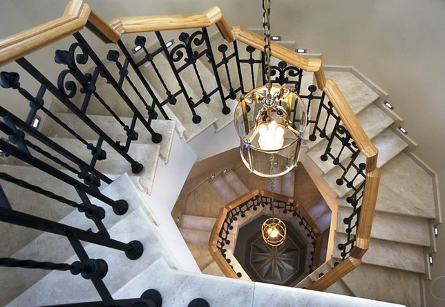 white marble stairs