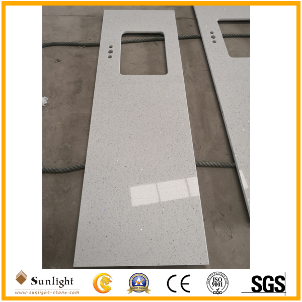 white diamond quartz stone vanity top