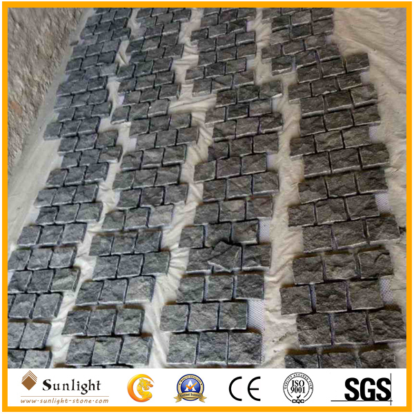 G684 black basalt paving stone on mes