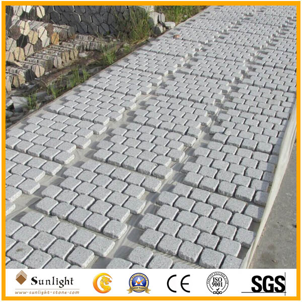 tumbled G603 cobble stone on mesh