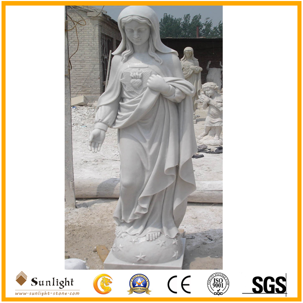 white marble virgin mary statue