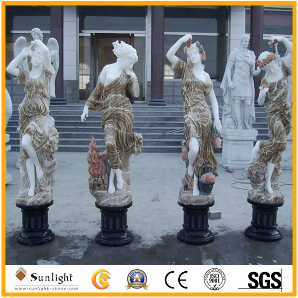 Mix Color Marble Sculpture Women Figu