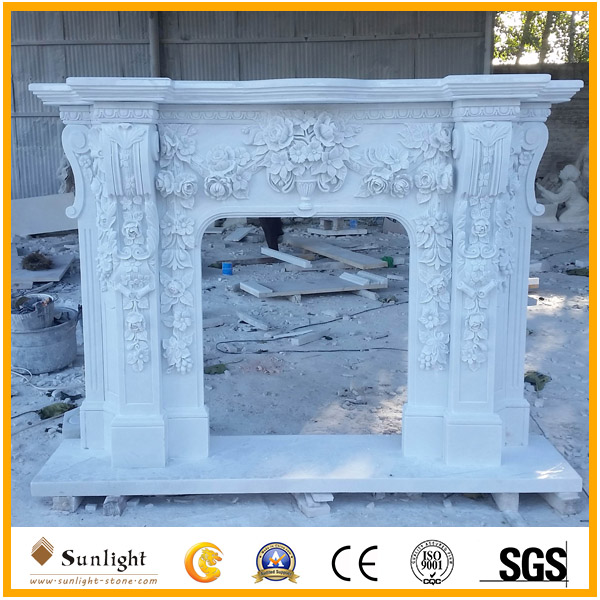 natural marble fireplace mantel