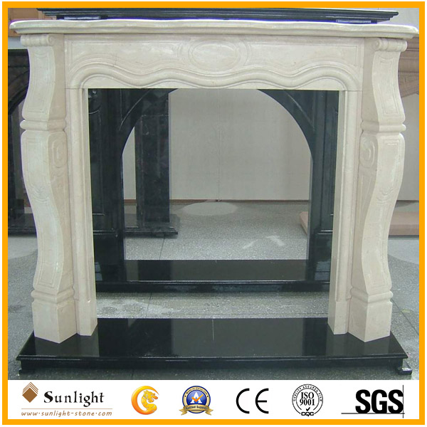 Decorative natural beige marble firep