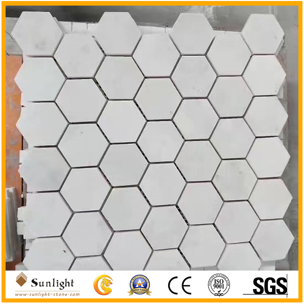 Greece white Hexagon Marble Mosaic Ti