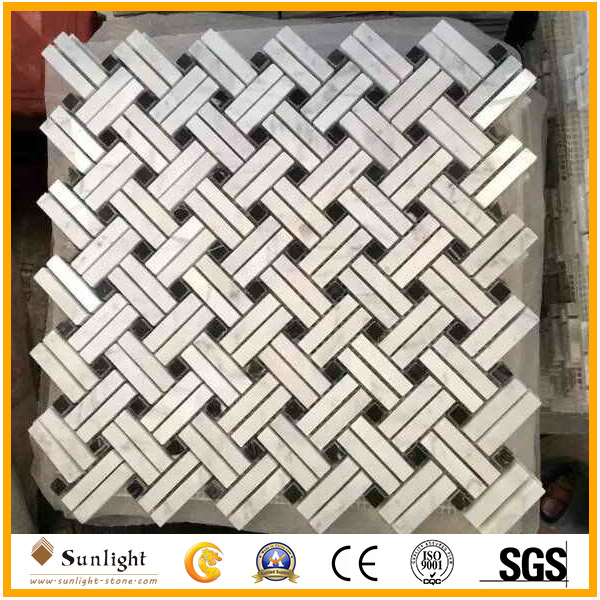 Basket Weave Shape Marble Stone Mosai