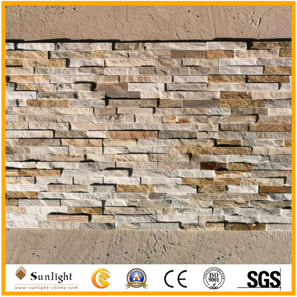 Yellow Mixed Quartzite Stacked Ledge 