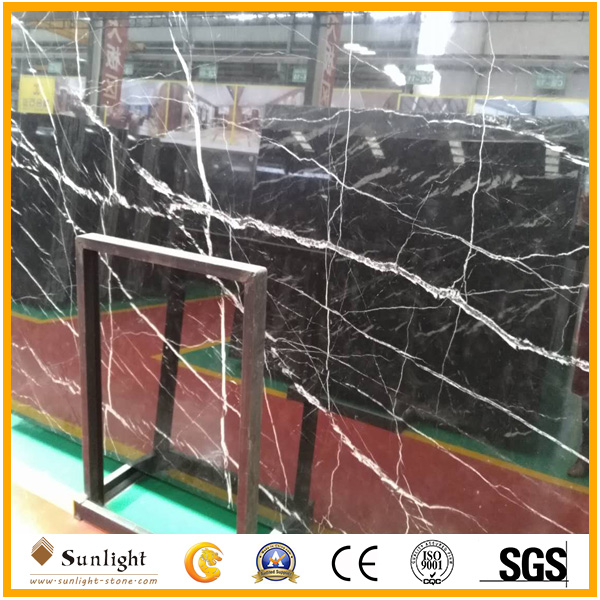 Nero Marquina marble slabs