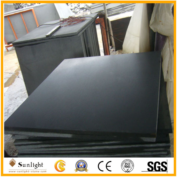 Hainan Dark Basalt Tiles, Honed Grey 