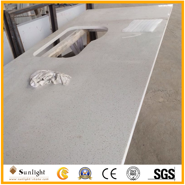 white with sparkles quartz stone kitc