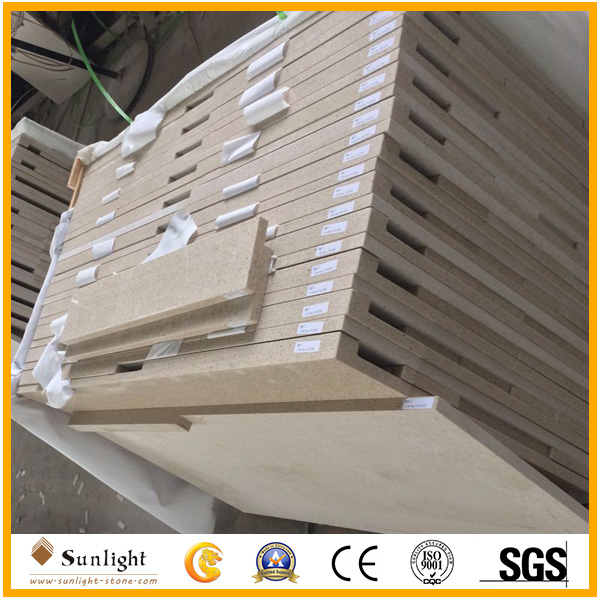 crystal beige/cream quartz stone vani