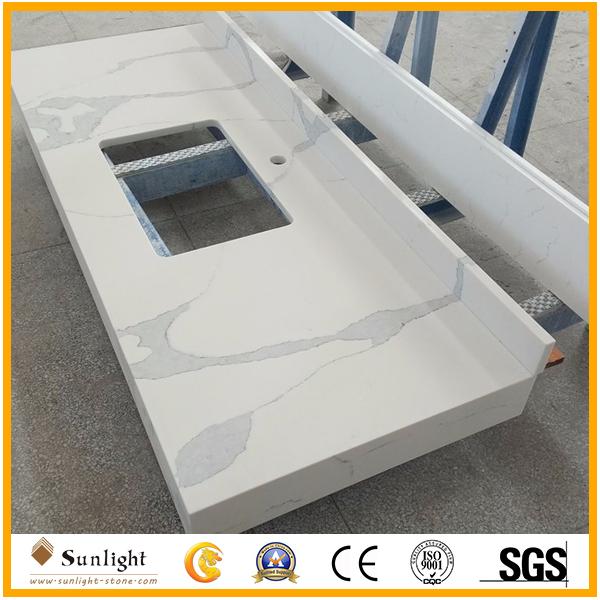 Calacatta white Quartz Stone Vanity T