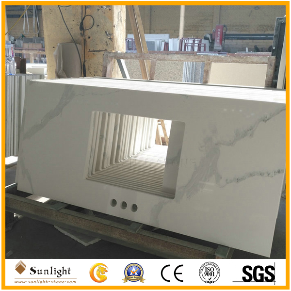 Calacatta white Quartz Stone Vanity T
