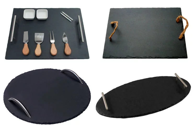 Natural Black Slate Dinner Plate, Sus