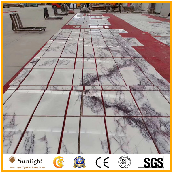 Lilac white marble flooring tiles