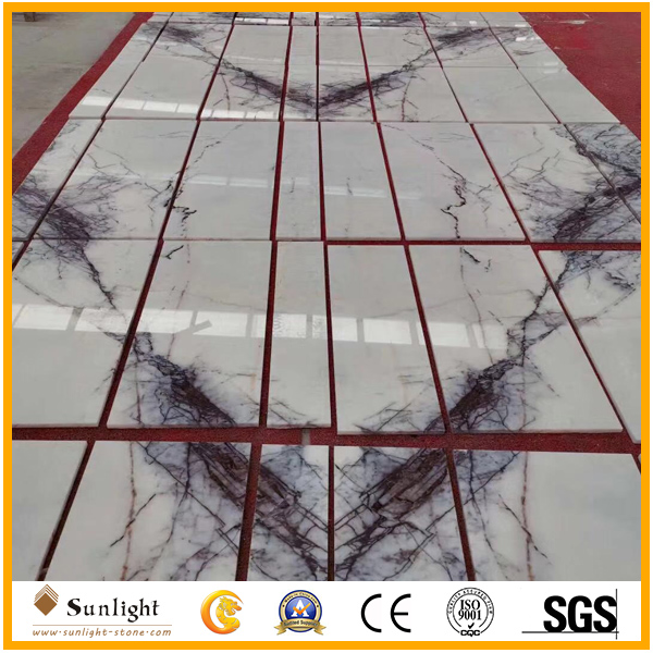 Lilac white marble tiles