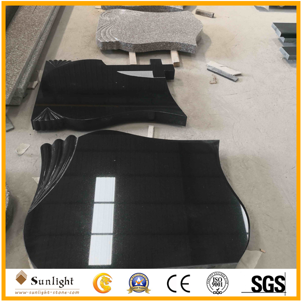 absolute black granite tombstone
