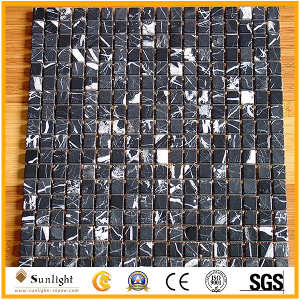 black marquina marble mosaic tiles