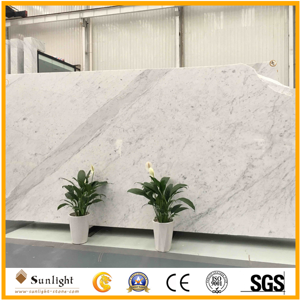 Carrara white marble slabs