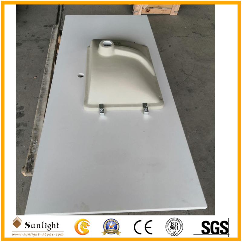 Prefab 2cm Pure White Quartz Stone va