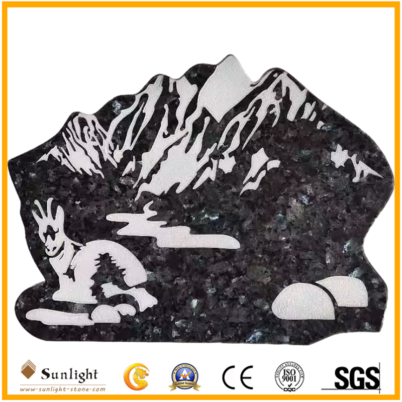 Laser engraved Orion Blue granite mem