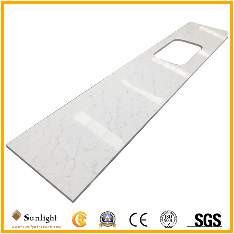 Carrara Quartz Kitchen Countertop
