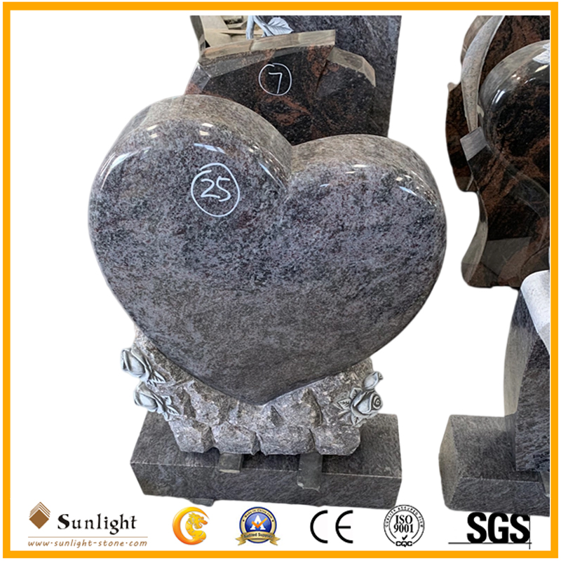 Tombstone with Flower Heart Shape