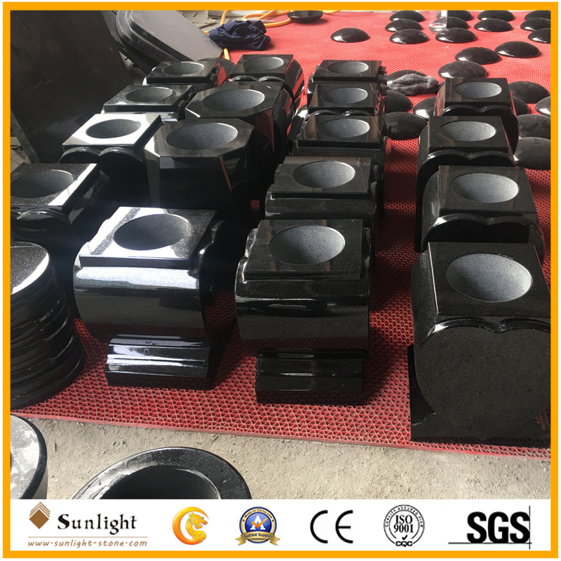Heart Shape Black Granite Vases for M